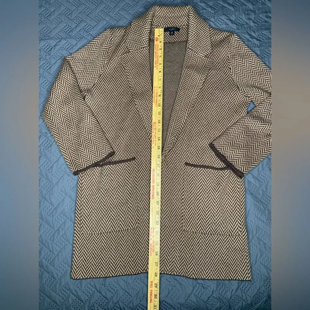 J. Crew Herringbone Blazer in Brown and Cream